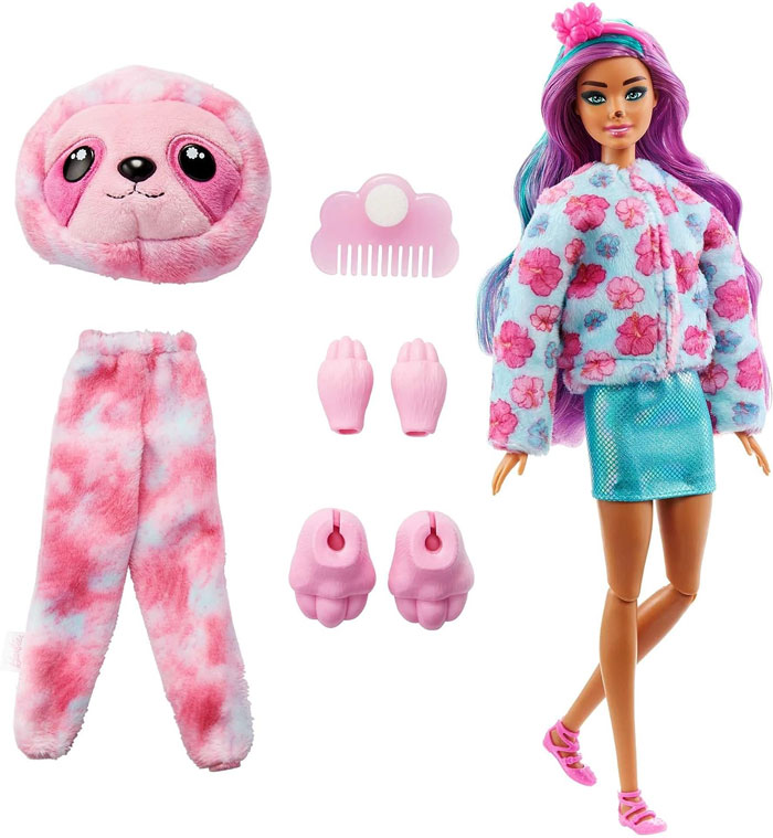 Barbie Cutie Reveal Doll With Soft Sloth Costume And 10 Surprises Including Mini Pets And Colour Change, Gift For Children From 3 Years Old - Tk-722 Multicolored 6 Barbie Cutie Reveal Doll With Soft Sloth Costume And 10 Surprises Including Mini Pets And Colour Change, Gift For Children From 3 Years Old - Tk-722 Multicolored