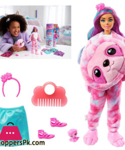 Barbie Cutie Reveal doll with soft sloth costume and 10 surprises including mini pets and colour change, gift for children from 3 years old - TK-722 multicolored