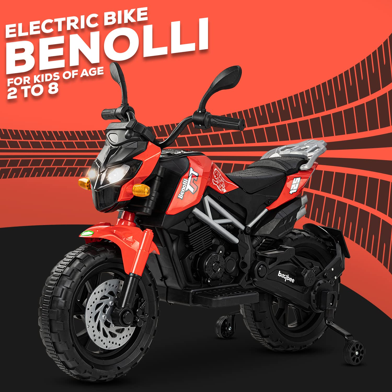 Benolli Battery-Operated Electric Kids Bike, Ride On Baby Bike With Led Lights, Music &Amp; Usb Kids Baby Electric Bike Battery Operated Bike