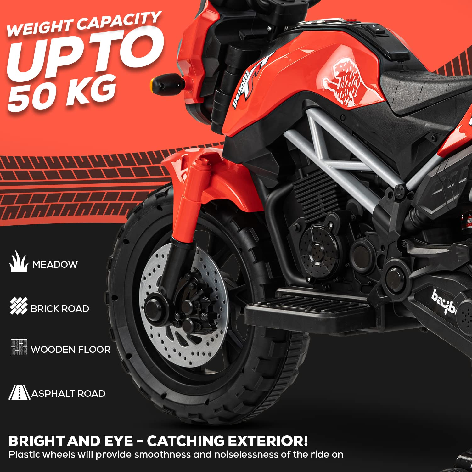 Benolli Battery-Operated Electric Kids Bike, Ride On Baby Bike With Led Lights, Music &Amp; Usb Kids Baby Electric Bike Battery Operated Bike