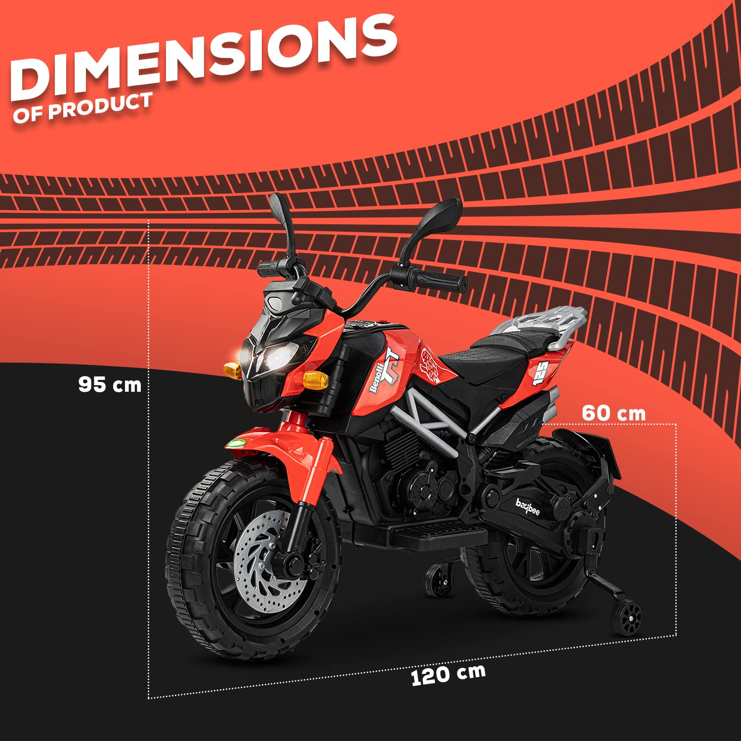 Benolli Battery-Operated Electric Kids Bike, Ride On Baby Bike With Led Lights, Music &Amp; Usb Kids Baby Electric Bike Battery Operated Bike