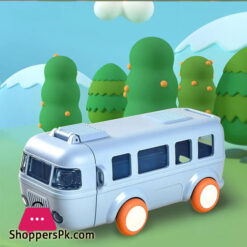 Bus Shaped Water Bottle With Straw Cute Water Bottles For Girls Boys Outdoor Portable Tritan Water Cups For Kids S2N5
