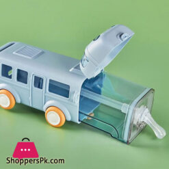Bus Shaped Water Bottle With Straw Cute Water Bottles For Girls Boys Outdoor Portable Tritan Water Cups For Kids S2N5