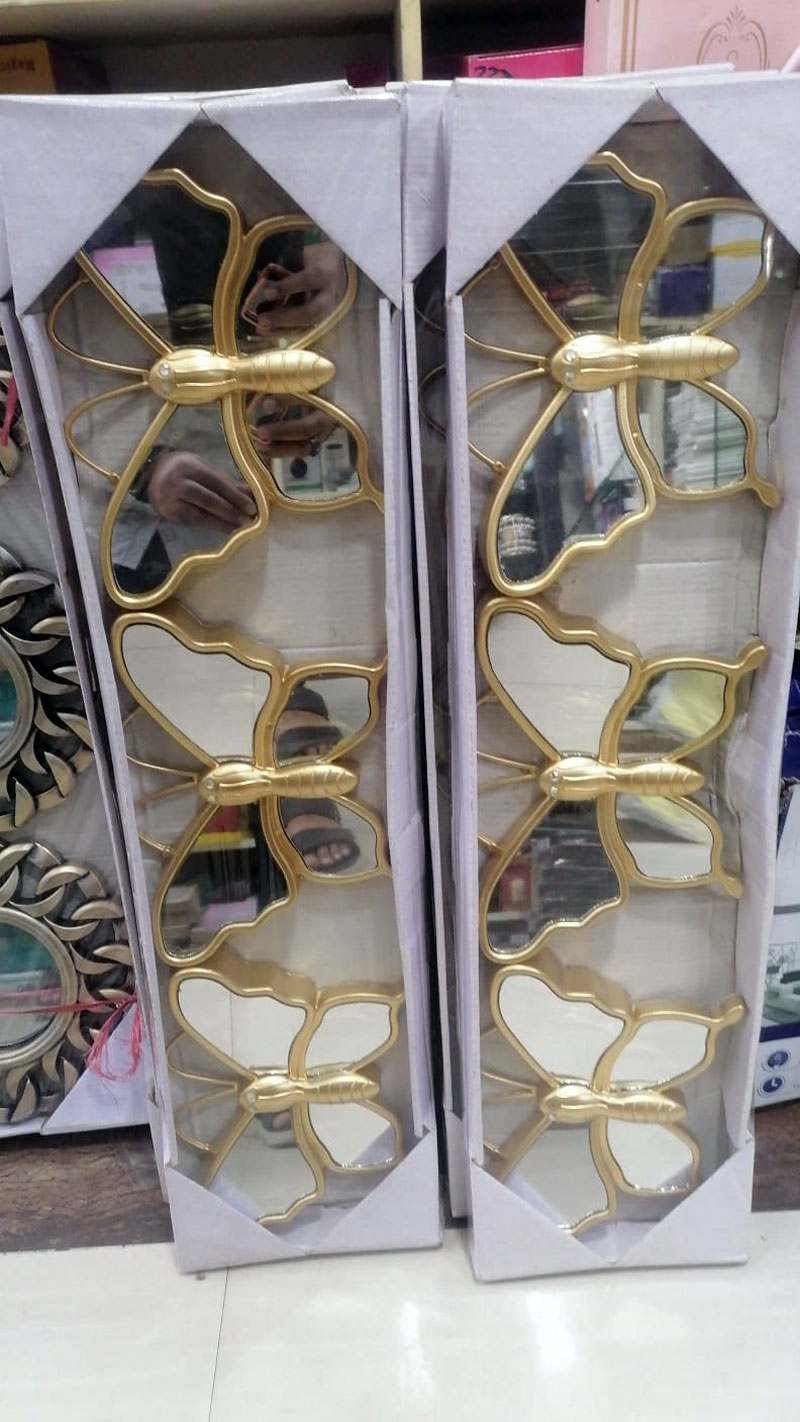 Butterfly Wall Mirror Set For Dining Room Drawing Room Wall-3Pcs