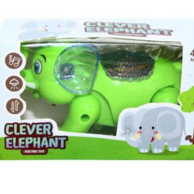 Clever Elephant Electric Toy For Kids - Walking, Music &Amp; Lighting