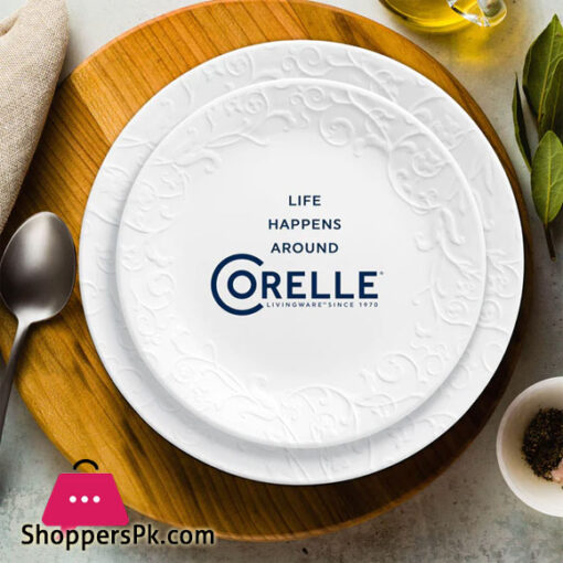 Corelle Embossed Bella Faenza Luncheon 18 Pcs Plate Set First Time In Pakistan