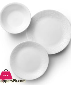 Corelle Embossed Bella Faenza Luncheon 18 Pcs Plate Set First Time In Pakistan - Image 3