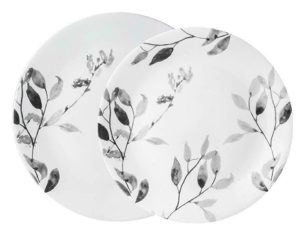 Corelle Vitrelle Misty Leaves Chip And Break Resistant Dinner Set Of 18 Pcs