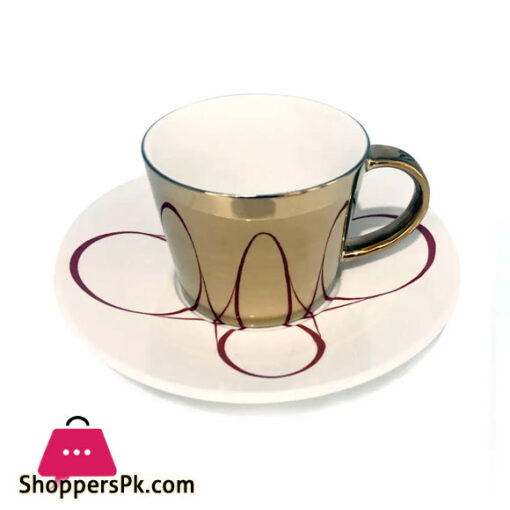 Creative Reflection Ceramic Coffee Cup Electroplating Mirror Cup Saucer Palazzo 1-Pcs