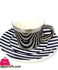 Creative Reflection Ceramic Coffee Cup Electroplating Mirror Cup Saucer Super Strip 1-Pcs
