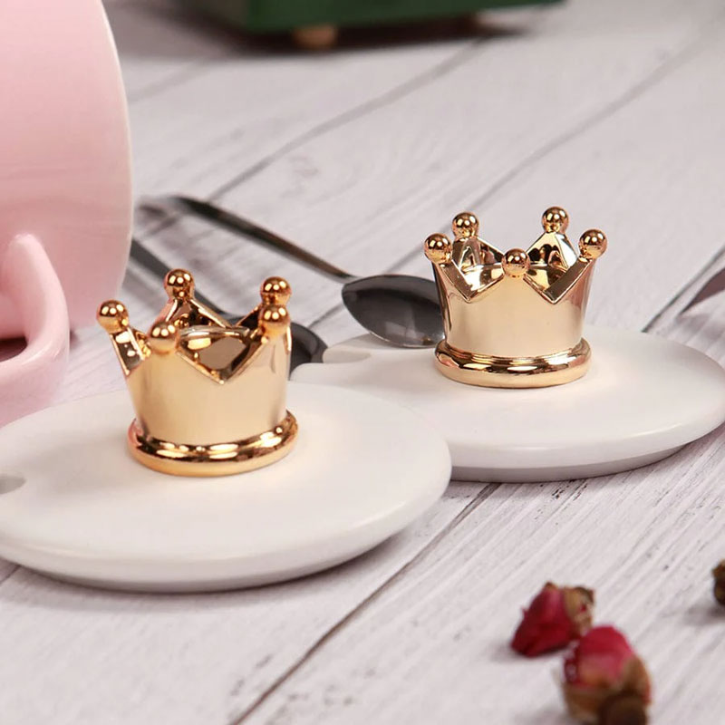 Cute 3D Crown Espresso Mug Porcelain With Lid Eco Friendly Korean Funny Ceramic Milk Cup Tazas Originales Gift For Girls