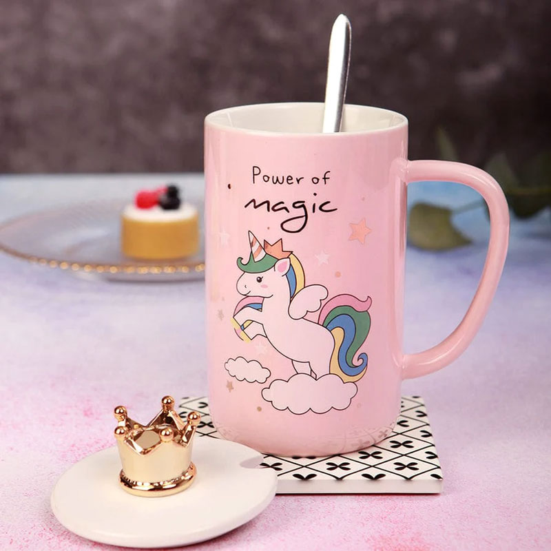 Cute 3D Crown Espresso Mug Porcelain With Lid Eco Friendly Korean Funny Ceramic Milk Cup Tazas Originales Gift For Girls