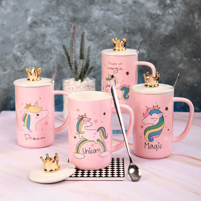 Cute 3D Crown Espresso Mug Porcelain With Lid Eco Friendly Korean Funny Ceramic Milk Cup Tazas Originales Gift For Girls
