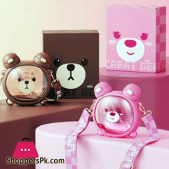 Cute Cartoon Bear Water Cup Straw Type Direct Drinking Bottle With Straw Travel Mug Kawaii Kids Tumbler Sport Drink Kettle 750ML