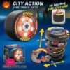 Diy City Action Racing Car Track Set 2 In 1 Musical Lighting Toy Parking Lot Car Set With Free Wheel Car