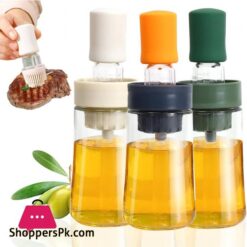 Funvim Olive Oil Dispenser With Silicone Brush Set Of 3Glass Olive Oil Measuring Dispenserportable Cooking Oil Bottle For Bbqbaking