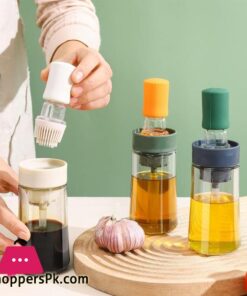 funvim Olive Oil Dispenser with Silicone Brush Set of 3Glass Olive Oil Measuring DispenserPortable Cooking Oil Bottle for BBQBaking