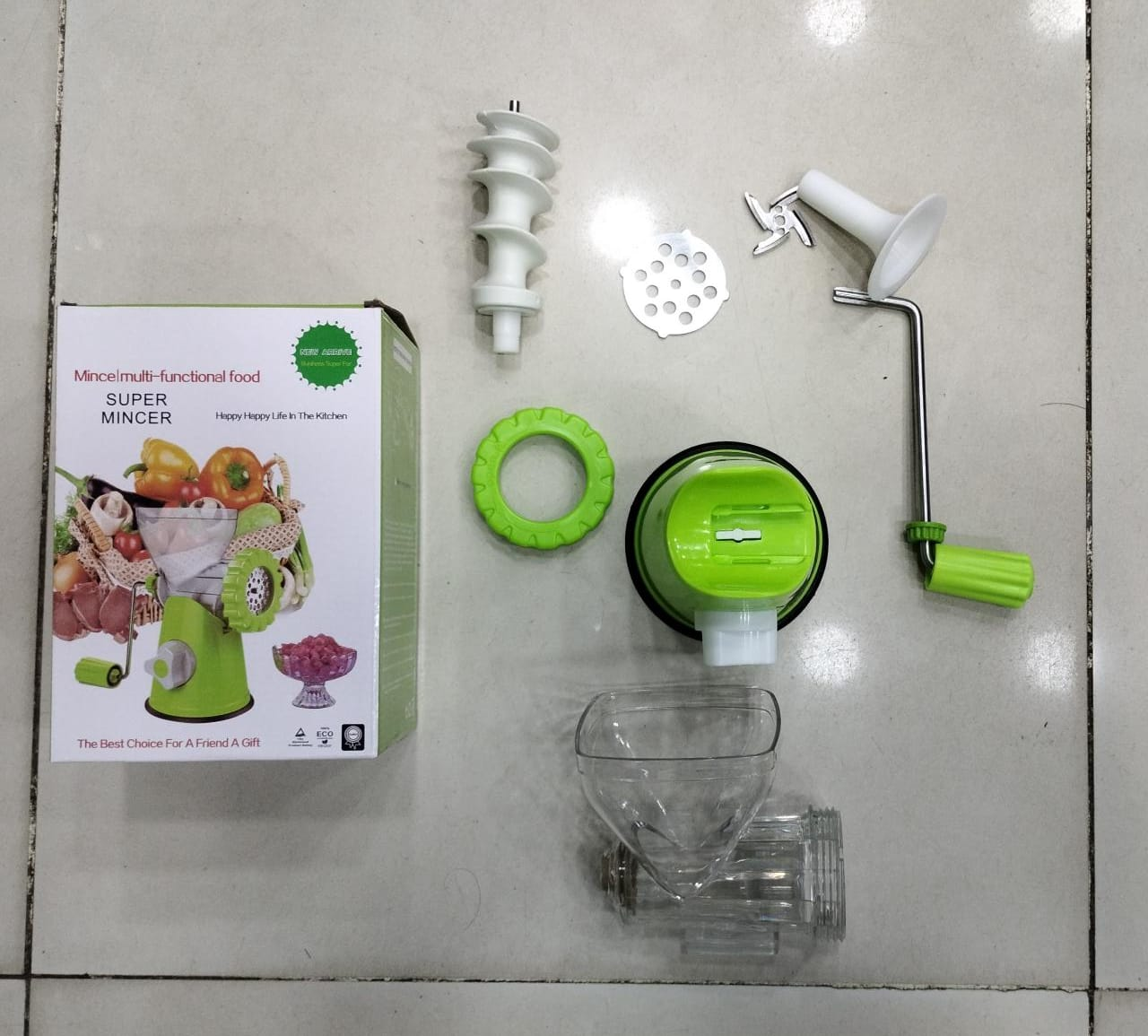 Healthy Mincer Meat Grinding Machine Multi Function Manual Handy Meat Mincer, Chopping Machine- Green