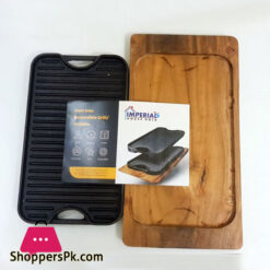 Imperial Cast Iron Revesible Grill /Griddle With Wood Base
