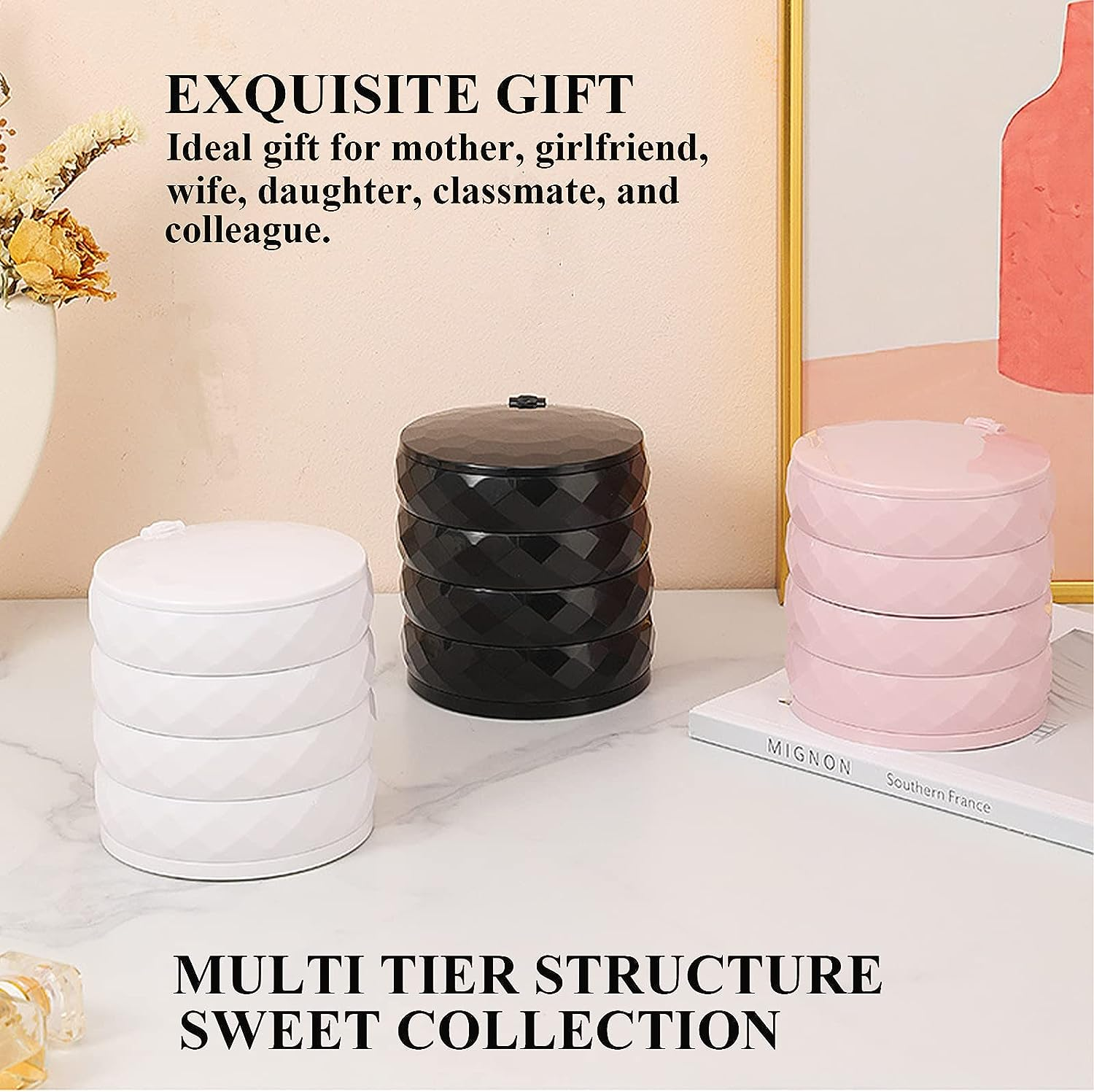 Jewelry Organizer, Small Jewelry Storage Box Earring Holder For Women 8 Jewelry Organizer, Small Jewelry Storage Box Earring Holder For Women