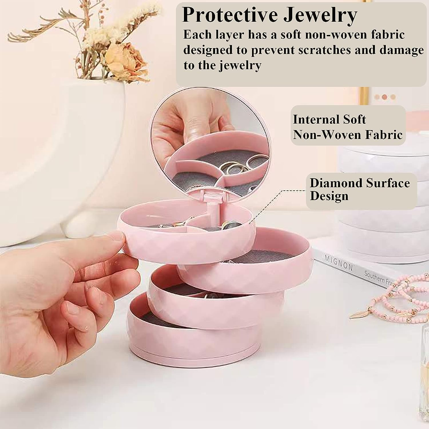 Jewelry Organizer, Small Jewelry Storage Box Earring Holder For Women 11 Jewelry Organizer, Small Jewelry Storage Box Earring Holder For Women