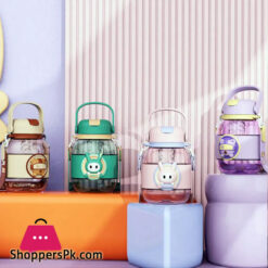 Kawaii Cute Student Children'S Water Cup Large Capacity Straw Plastic Cup Outdoor Sports Water Bottle Tons Water Bottle