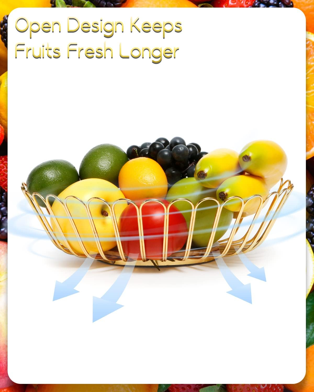 Large Fruit Basket With Wooden Base 7 Large Fruit Basket With Wooden Base