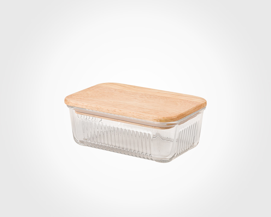 Limon Glass Container With Wooden Lid 2.250 Liters Iran Made