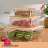 Limon Rectangular Glass Container Set Wooden Lid