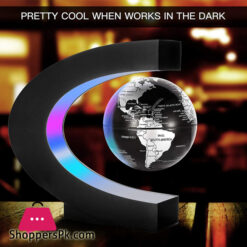 Magnetic Levitation Floating World Map Globe with C Shape Base, Floating Globe
