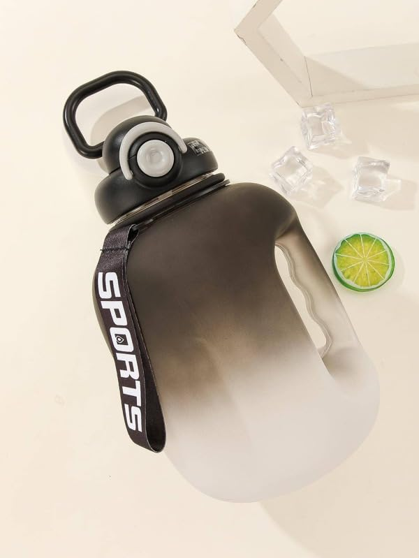 Motivational Sports Water Bottle With Time Marker &Amp; Straw, Leakproof Bpa Free Reusable Fitness Water Jug For Gym, Work And Outdoor 1.6L Large