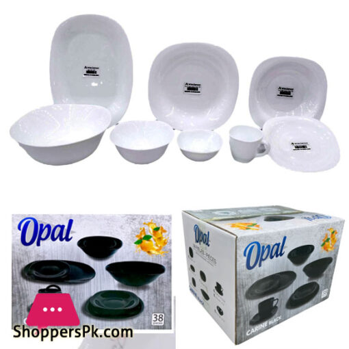 Opal 1 More Dinner Set of 36 Pcs – D-Sq-White