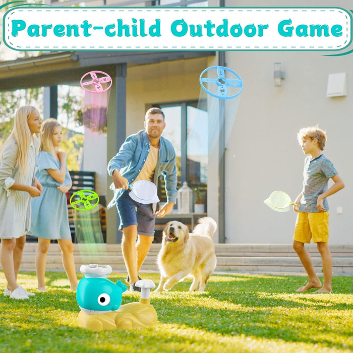 Outdoor Games For Children From 3 4 5 6 7 8 9 10 Years, Whale Flying Saucer Flying Disc Outdoor Toy, Flying Disc Launcher Garden Toy, Gifts