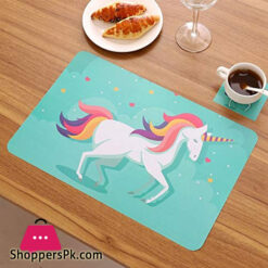 Placemat Cartoon Rainbow Table Mat Waterproof Kitchen Dining Table Disc Pads Bowl Coasters Home Decor 43x28cm