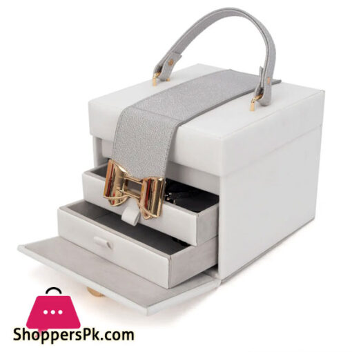 PU leather three-layer double drawer jewelry gift jewelry storage box pendant necklace bracelet ring jewelry box