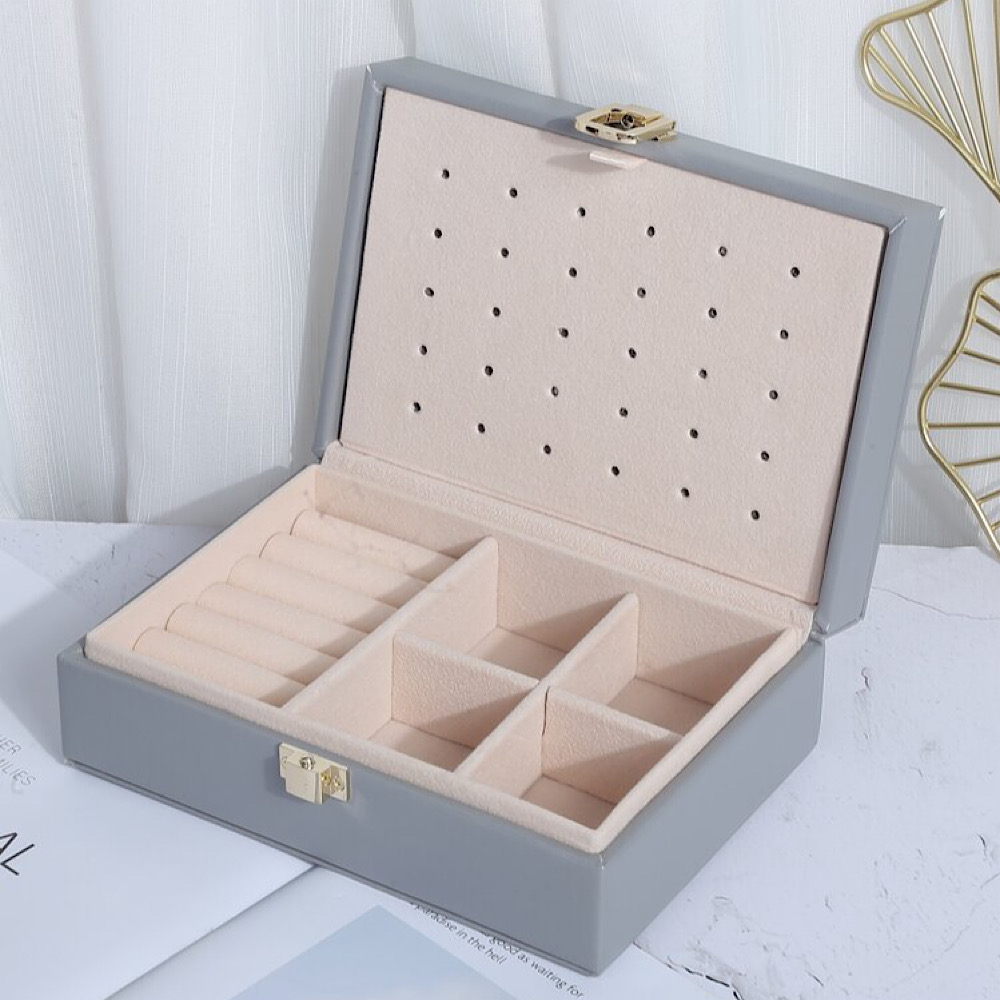 Pu Leather Two-Layer Jewelry Box