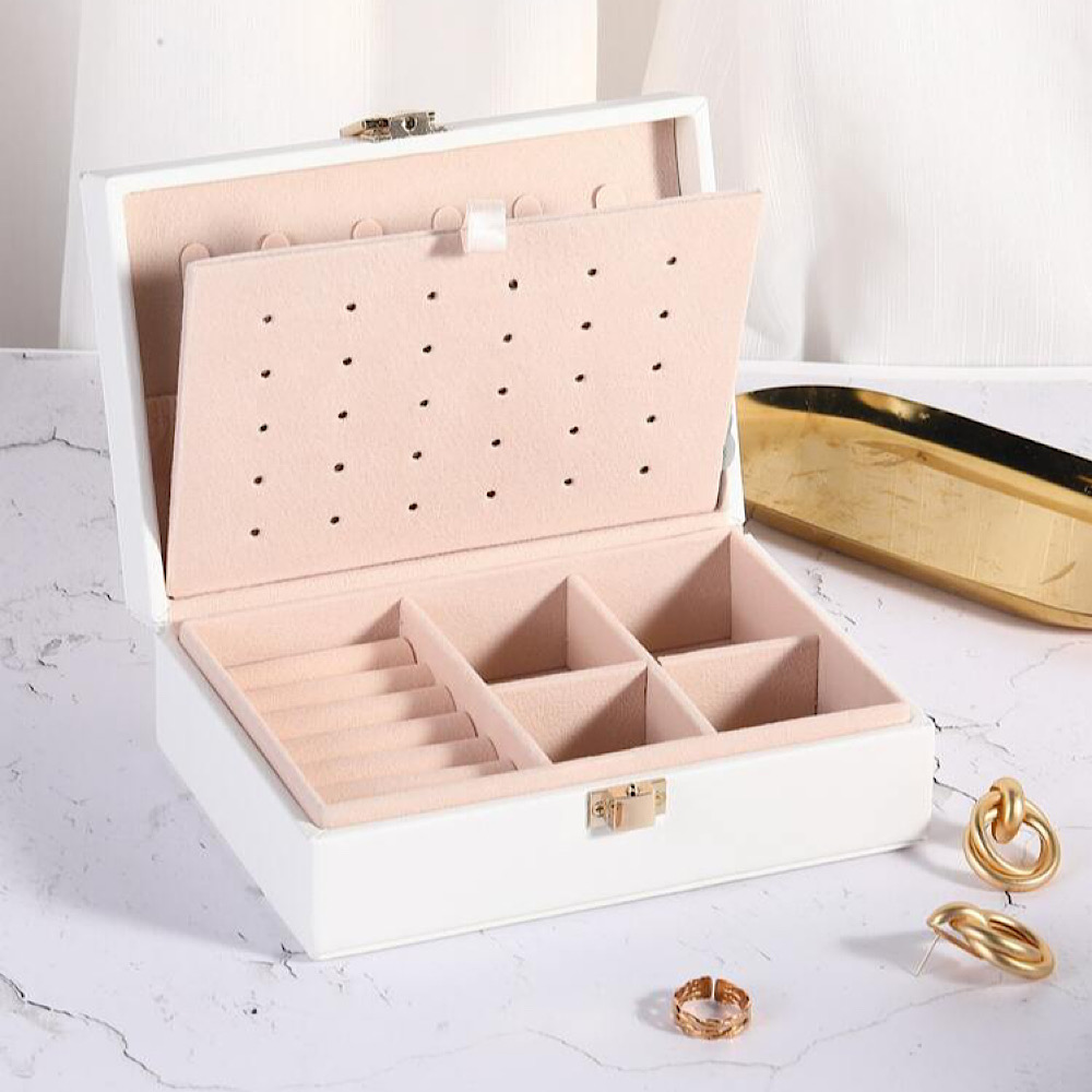 Pu Leather Two-Layer Jewelry Box