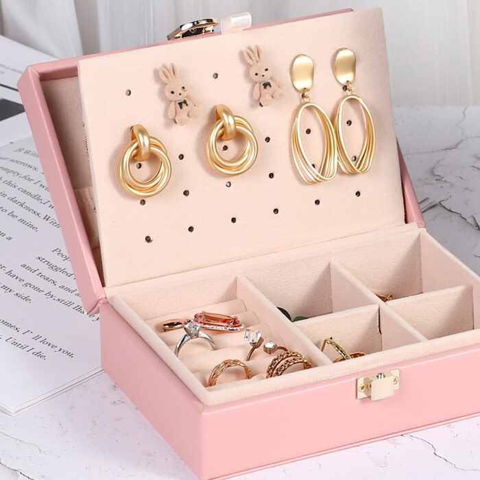 Pu Leather Two-Layer Jewelry Box