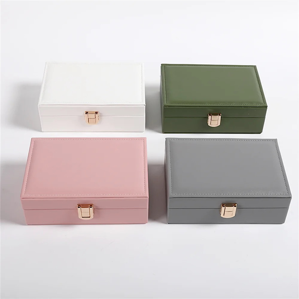 Pu Leather Two-Layer Jewelry Box