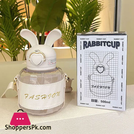 Rabbit Plastic Cup Female Internet Celebrity High Beauty Creative Gifts Adult, Student Portable Cup Accompanying Water Bottle