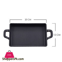 Sizzling Plate Rectangular With Handle And Wooden 20 X 12 Inch