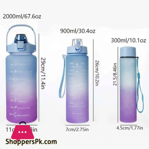 Sports Water Bottle Large Capacity Plastic Cup Portable Outdoor Travel Gym Fitness Cup 3 Pcs