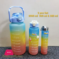 Sports Water Bottle Large Capacity Plastic Cup Portable Outdoor Travel Gym Fitness Cup 3 Pcs