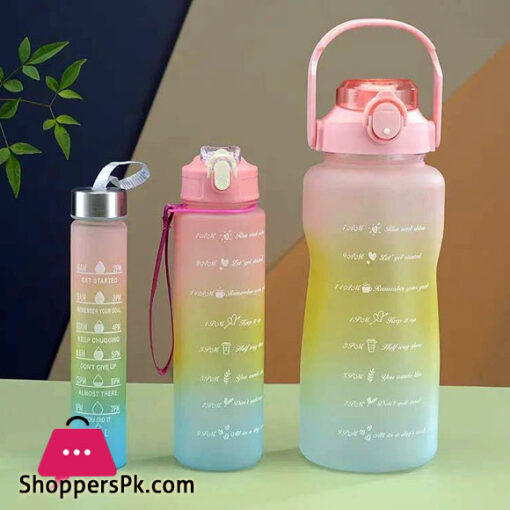 Sports Water Bottle Large Capacity Plastic Cup Portable Outdoor Travel Gym Fitness Cup 3 Pcs