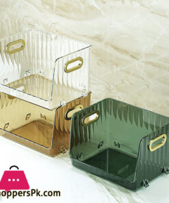 Stackable Desktop Storage Box Cosmetics Makeup Organizers Acrylic Shelf Storage Box Mask Storage Basket Organizer for Bathroom Small - 1Pcs