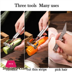 Three Piece Set Multi-Function Stainless Steel Potato Cucumber Carrot Grater Julienne Vegetables Fruit Peeler Two-In-One Slicer