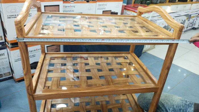 Wood Serving Kitchen Tea Trolley Wooden Trolley