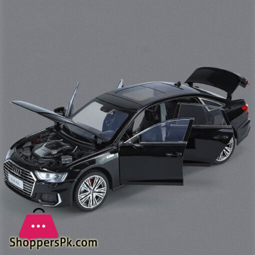 1:18 Audi A6 Limousine Alloy Die Cast Toy Car Model Sound and Light Pull Back Toy Collectibles