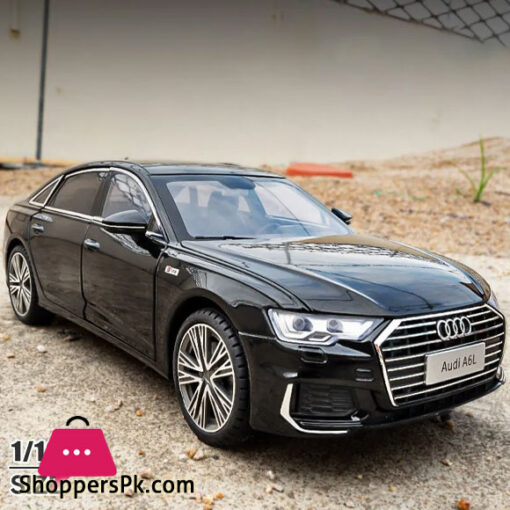 1:18 Audi A6 Limousine Alloy Die Cast Toy Car Model Sound and Light Pull Back Toy Collectibles