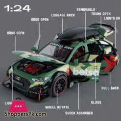 124 Audi Rs6 Sports Diecast Model Car Lights Sounds